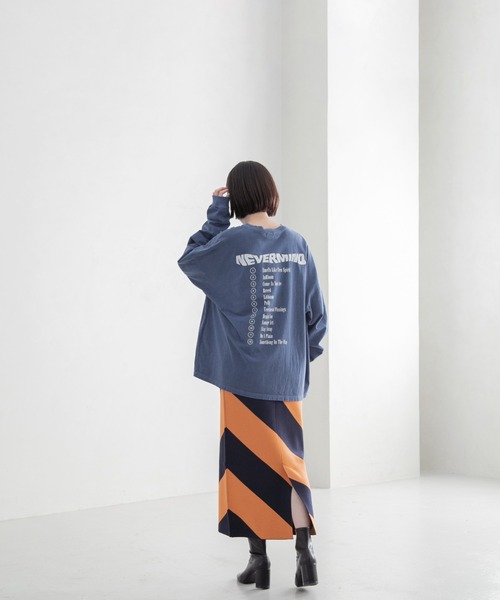 yuw（ユウ）の「バイアスボーダーニットタイトスカート　178503（スカート・レディース・ブラック/ネイビー/グリーン・FREE）」の13枚目の写真