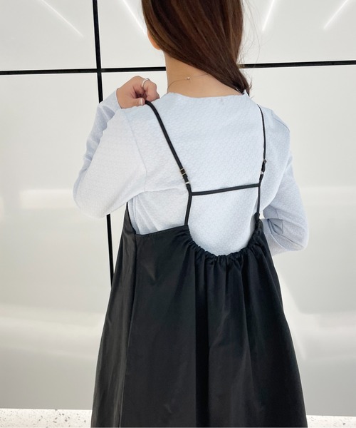 Meli rich（メリーリッチ）の「バックギャザーキャミワンピース（ジャンパースカート・レディース・ライトベージュ/ブラック/オレンジ・MEDIUM）」の16枚目の写真