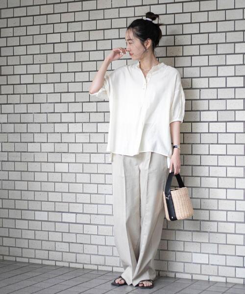 coen(コーエン)の「接触冷感ボリュームスリーブブラウス(シャツ/ブラウス・レディース・ネイビー/イエロー/ターコイズブルー/オフホワイト・M/L)」の20枚目の写真