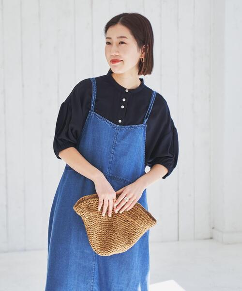 coen(コーエン)の「接触冷感ボリュームスリーブブラウス(シャツ/ブラウス・レディース・ネイビー/イエロー/ターコイズブルー/オフホワイト・M/L)」の17枚目の写真