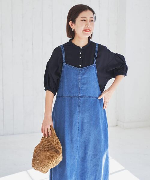 coen(コーエン)の「接触冷感ボリュームスリーブブラウス(シャツ/ブラウス・レディース・ネイビー/イエロー/ターコイズブルー/オフホワイト・M/L)」の5枚目の写真