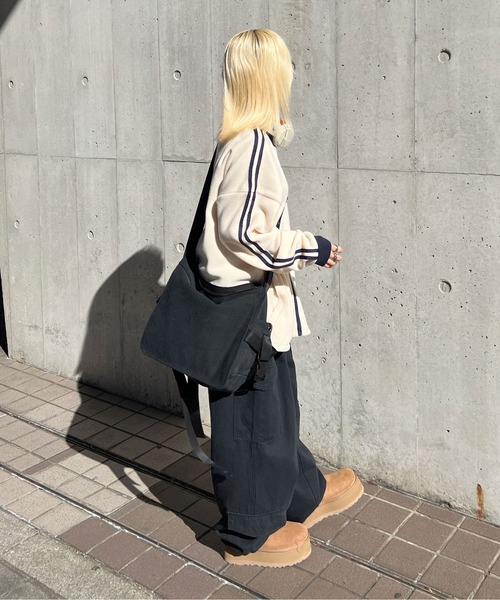 sedacle（セダクル）の「フリーススタンドネックトラックジャケット（スウェット・メンズ・カーキ/アイボリー/オレンジ・MEDIUM/LARGE）」の8枚目の写真