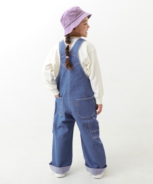devirock（デビロック）の「楽デニム サロペット（サロペット/オーバーオール・キッズ・ネイビー/サックスブルー・100cm/110cm/120cm/130cm/140cm/150cm/160cm）」の6枚目の写真