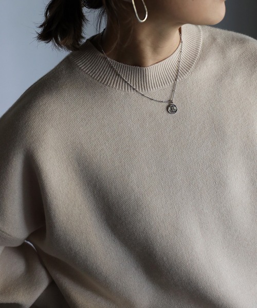 BONJOUR SAGAN バックロゴニットプルオーバー　navy Bonjour Sagan（ボンジュールサガン）の「バックロゴニットプル