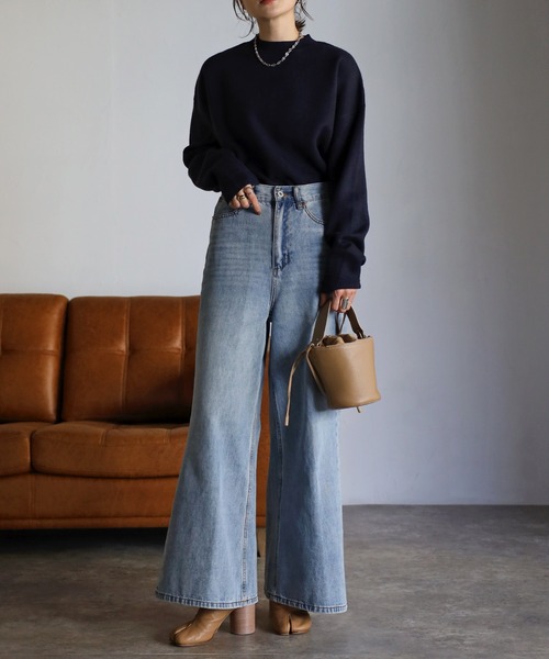 BONJOUR SAGAN バックロゴニットプルオーバー　navy Bonjour Sagan（ボンジュールサガン）の「バックロゴニットプル