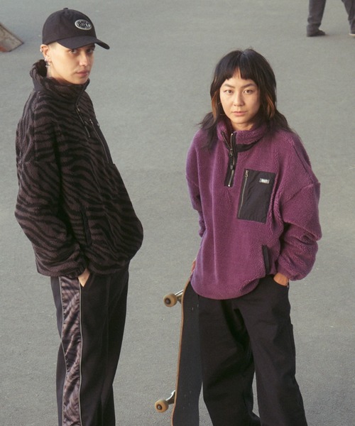 ROXY（ロキシー）の「BOA HALFZIP/ロキシーボアハーフジップ（スウェット・レディース・ピンク/ブラック/マルチ・SMALL/MEDIUM/LARGE）」の5枚目の写真