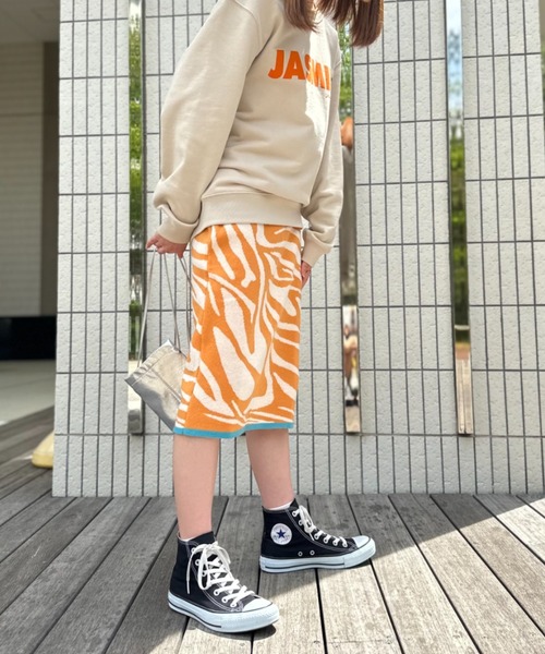 mi via loca（ミヴィアロカ）の「柄ジャガードニットスカート（スカート・レディース・ブルー/イエロー/キナリ/ベージュ・FREE）」の14枚目の写真