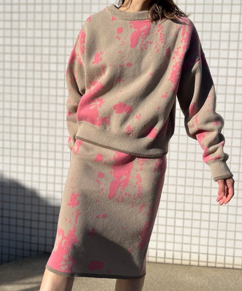 mi via loca（ミヴィアロカ）の「柄ジャガードニットスカート（スカート・レディース・ブルー/イエロー/キナリ/ベージュ・FREE）」の21枚目の写真