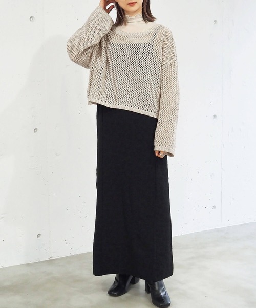 tiptop（ティップトップ）の「【2024SS新色登場】MIXテープヤーンメッシュプルオーバー（ニット/セーター・レディース・ベージュ/ライトベージュ/サックスブルー/アイボリー・FREE）」の12枚目の写真