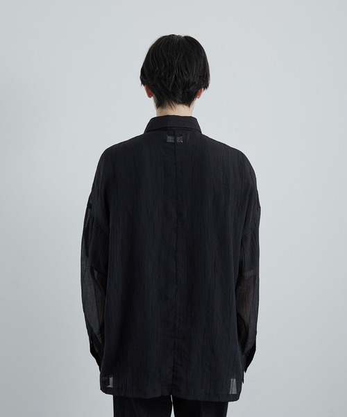 JUNRED(ジュンレッド)の「シャドーストライプシアーロングスリーブルーズシャツ(シャツ/ブラウス・メンズ・ブラック/ブルー系その他4/ホワイト・S/M/L)」の19枚目の写真