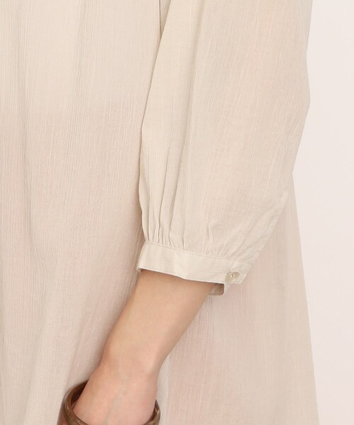 SHOO・LA・RUE（シューラルー）の「◆綿シフォン 前開きブラウス（シャツ/ブラウス・レディース・ピンク系/グリーン/ブラック/ナチュラル・04/03/02）」の5枚目の写真