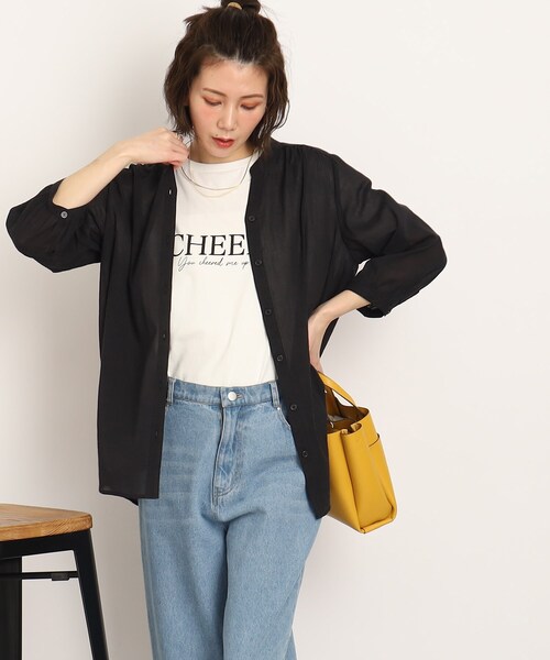 SHOO・LA・RUE（シューラルー）の「◆綿シフォン 前開きブラウス（シャツ/ブラウス・レディース・ピンク系/グリーン/ブラック/ナチュラル・04/03/02）」の17枚目の写真