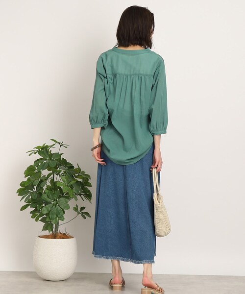 SHOO・LA・RUE（シューラルー）の「◆綿シフォン 前開きブラウス（シャツ/ブラウス・レディース・ピンク系/グリーン/ブラック/ナチュラル・04/03/02）」の15枚目の写真