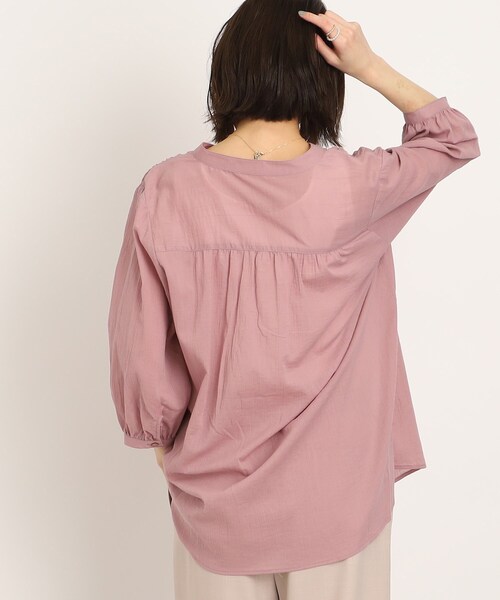 SHOO・LA・RUE（シューラルー）の「◆綿シフォン 前開きブラウス（シャツ/ブラウス・レディース・ピンク系/グリーン/ブラック/ナチュラル・04/03/02）」の19枚目の写真