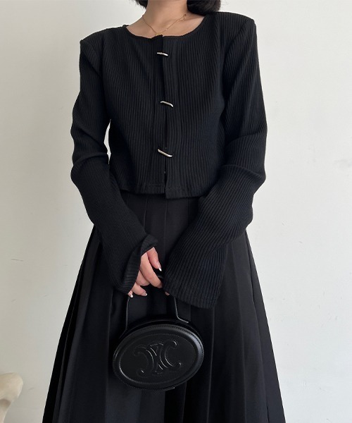 chuclla（チュクラ）の「カラビナ デザインリブカットソー chw23s037（カーディガン/ボレロ・レディース・ブラック・FREE）」の6枚目の写真