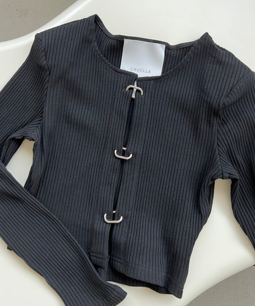 chuclla（チュクラ）の「カラビナ デザインリブカットソー chw23s037（カーディガン/ボレロ・レディース・ブラック・FREE）」の13枚目の写真