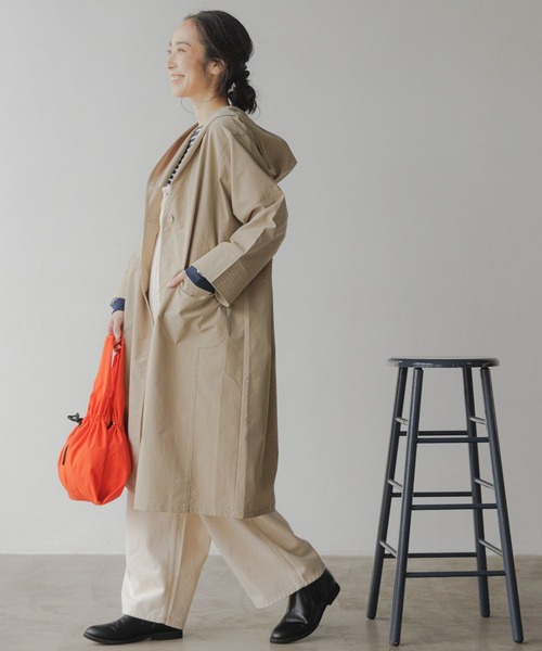 studio CLIP（スタディオクリップ）の「【マシンウォッシャブル/花粉ガード】ニュアンスフーディコート[プチサイズあり]（その他アウター・レディース・ライトグレー/ベージュ/カーキ/イエロー・FREE/PF）」の15枚目の写真