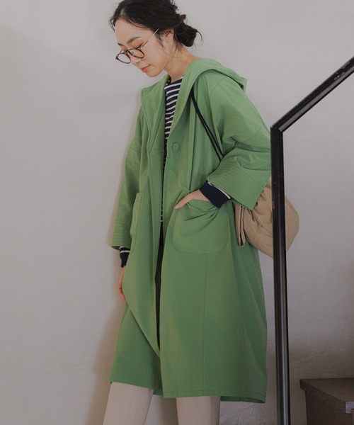 studio CLIP（スタディオクリップ）の「【マシンウォッシャブル/花粉ガード】ニュアンスフーディコート[プチサイズあり]（その他アウター・レディース・ライトグレー/ベージュ/カーキ/イエロー・FREE/PF）」の19枚目の写真