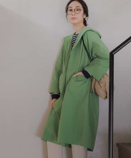 studio CLIP（スタディオクリップ）の「【マシンウォッシャブル/花粉ガード】ニュアンスフーディコート[プチサイズあり]（その他アウター・レディース・ライトグレー/ベージュ/カーキ/イエロー・FREE/PF）」の20枚目の写真