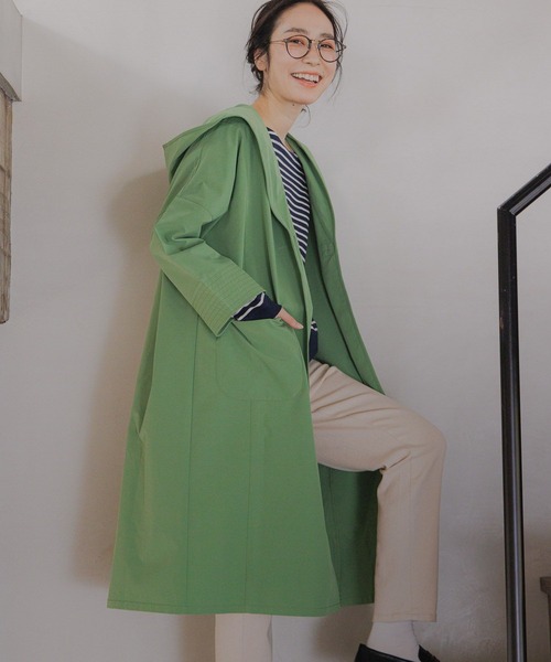 studio CLIP（スタディオクリップ）の「【マシンウォッシャブル/花粉ガード】ニュアンスフーディコート[プチサイズあり]（その他アウター・レディース・ライトグレー/ベージュ/カーキ/イエロー・FREE/PF）」の22枚目の写真