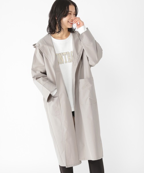 studio CLIP（スタディオクリップ）の「【マシンウォッシャブル/花粉ガード】ニュアンスフーディコート[プチサイズあり]（その他アウター・レディース・ライトグレー/ベージュ/カーキ/イエロー・FREE/PF）」の8枚目の写真