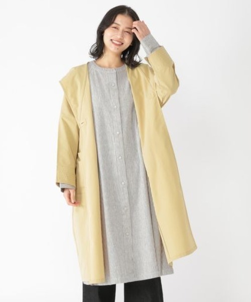 studio CLIP（スタディオクリップ）の「【マシンウォッシャブル/花粉ガード】ニュアンスフーディコート[プチサイズあり]（その他アウター・レディース・ライトグレー/ベージュ/カーキ/イエロー・FREE/PF）」の9枚目の写真