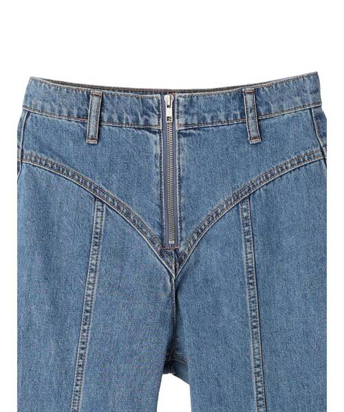 Green Parks(グリーンパークス)の「・Double Flags キリカエデニムパンツ(デニムパンツ・レディース・ライトインディゴブルー/ブラック・L/M)」の8枚目の写真