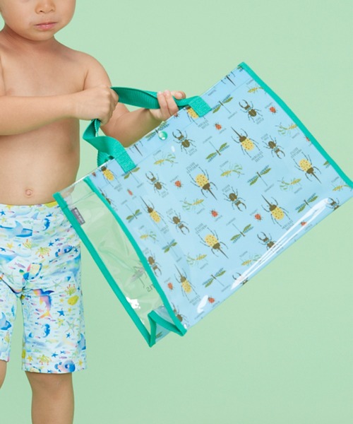 Kids Foret(キッズフォーレ)の「恐竜・昆虫・働く車・海の生き物柄プールバッグ(トートバッグ・キッズ・グリーン/ネイビー/ブラック/サックスブルー/ブルー・FREE)」の17枚目の写真