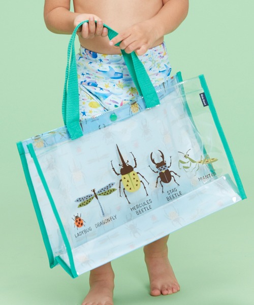 Kids Foret(キッズフォーレ)の「恐竜・昆虫・働く車・海の生き物柄プールバッグ(トートバッグ・キッズ・グリーン/ネイビー/ブラック/サックスブルー/ブルー・FREE)」の16枚目の写真