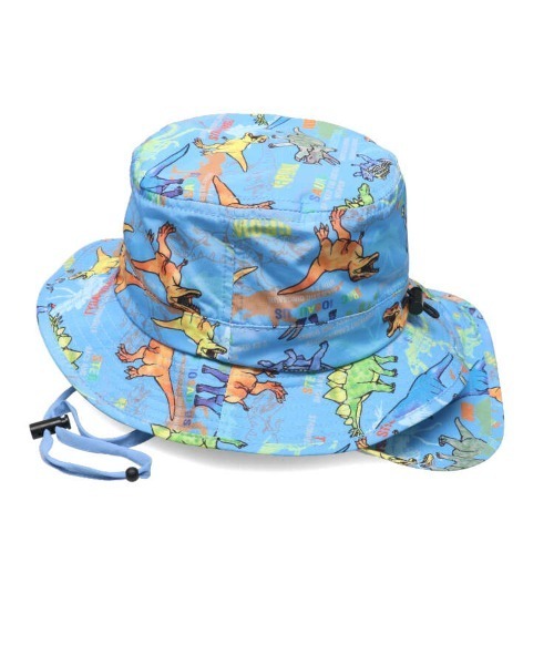 Kids Foret(キッズフォーレ)の「昆虫・恐竜総柄撥水ハット(ハット・キッズ・ブルー/ネイビー/グリーン・50/52/54/56)」の3枚目の写真