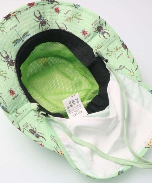 Kids Foret(キッズフォーレ)の「昆虫・恐竜総柄撥水ハット(ハット・キッズ・ブルー/ネイビー/グリーン・50/52/54/56)」の6枚目の写真