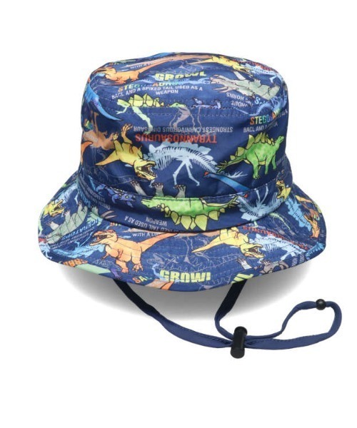 Kids Foret(キッズフォーレ)の「昆虫・恐竜総柄撥水ハット(ハット・キッズ・ブルー/ネイビー/グリーン・50/52/54/56)」の4枚目の写真