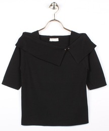 12Twelve Agenda（トゥエルブ　アジェンダ）の「アシメリブオフショル風5分袖ニットプルオーバー（ニット/セーター）」