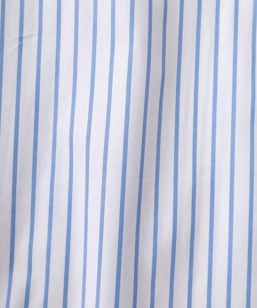 make a ray!（メイク ア レイ！）の「無地＆ストライプ柄 ビッグシルエット レギュラーカラー ブロード 長袖シャツ/オーバーサイズ（シャツ/ブラウス・メンズ・ベージュ/パープル/ブルー系その他/グリーン/ホワイト系その他/ホワイト/ブラック系その他/レモンイエロー/ブラック/サックスブルー・M/L/XL）」の21枚目の写真