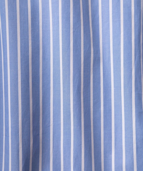 make a ray!（メイク ア レイ！）の「無地＆ストライプ柄 ビッグシルエット レギュラーカラー ブロード 長袖シャツ/オーバーサイズ（シャツ/ブラウス・メンズ・ベージュ/パープル/ブルー系その他/グリーン/ホワイト系その他/ホワイト/ブラック系その他/レモンイエロー/ブラック/サックスブルー・M/L/XL）」の16枚目の写真