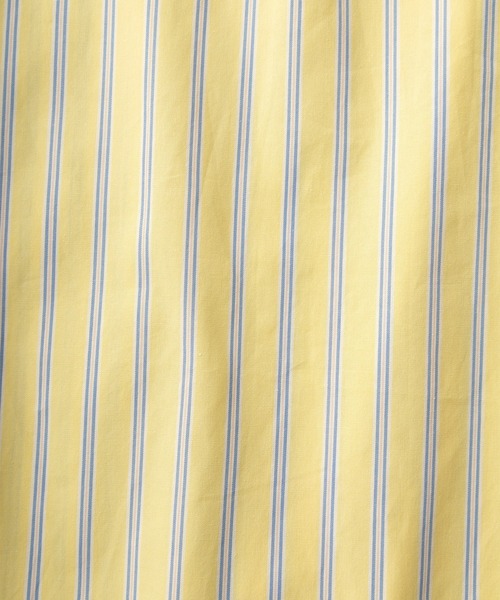 make a ray!（メイク ア レイ！）の「無地＆ストライプ柄 ビッグシルエット レギュラーカラー ブロード 長袖シャツ/オーバーサイズ（シャツ/ブラウス・メンズ・ベージュ/パープル/ブルー系その他/グリーン/ホワイト系その他/ホワイト/ブラック系その他/レモンイエロー/ブラック/サックスブルー・M/L/XL）」の12枚目の写真