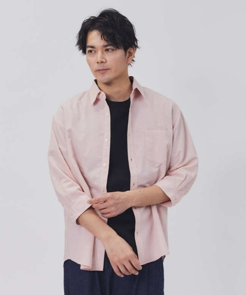 BACK NUMBER(バックナンバー)の「【BACK NUMBER】サラサラリネン混7分袖シャツ(シャツ/ブラウス・メンズ・ホワイト/グリーン/ピンク/ベージュ・L/M/XL/S)」の4枚目の写真