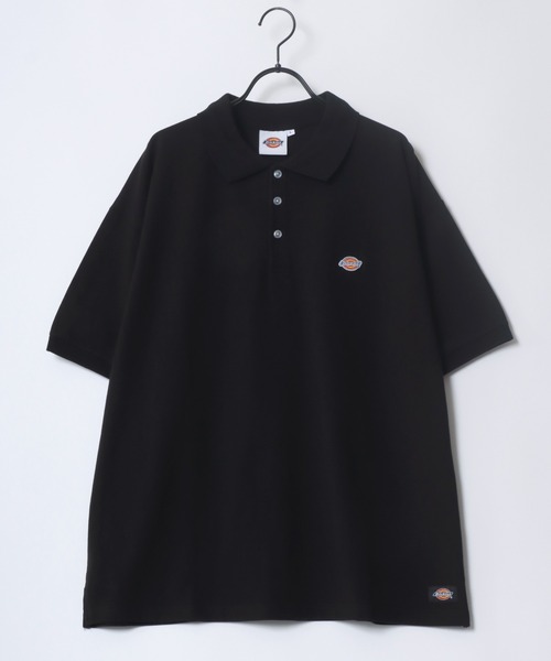 Dickies（ディッキーズ）の「Dickies/ディッキーズ オーバーサイズ カノコ ミニロゴワッペン ワンポイント刺繍 半袖ポロシャツ/レディース メンズ（ポロシャツ・メンズ・ブラック/ネイビー/ホワイト/グリーン・XL/M/L）」の6枚目の写真