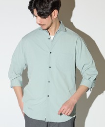 UNION STATION | 楊柳ワッシャー七分袖ワイドカラーシャツ(シャツ/ブラウス)