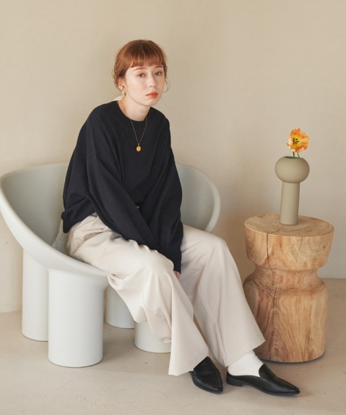 hinari（ヒナリ）の「袖スリットニットプルオーバー（ニット/セーター・レディース・ベージュ/ネイビー/アイボリー/ピンク・FREE）」の13枚目の写真