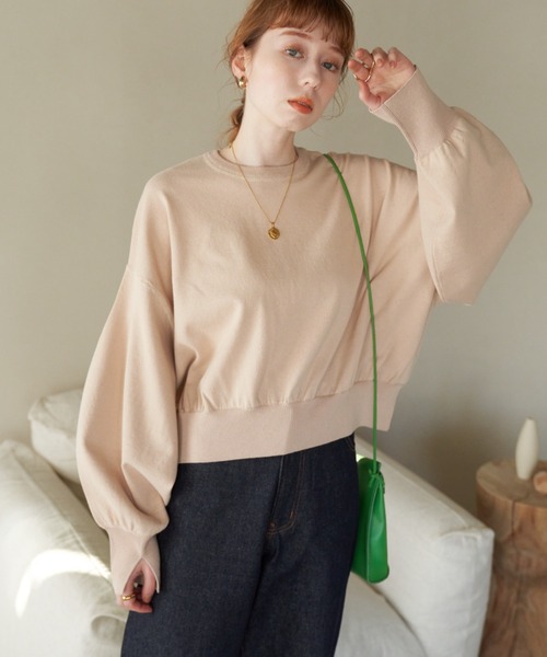 hinari（ヒナリ）の「袖スリットニットプルオーバー（ニット/セーター・レディース・ベージュ/ネイビー/アイボリー/ピンク・FREE）」の15枚目の写真