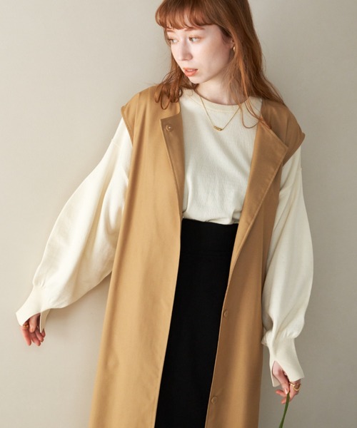 hinari（ヒナリ）の「袖スリットニットプルオーバー（ニット/セーター・レディース・ベージュ/ネイビー/アイボリー/ピンク・FREE）」の19枚目の写真