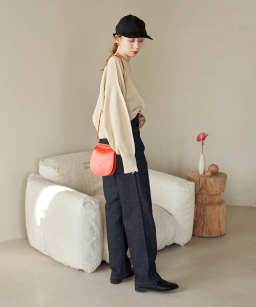 hinari（ヒナリ）の「袖スリットニットプルオーバー（ニット/セーター・レディース・ベージュ/ネイビー/アイボリー/ピンク・FREE）」の12枚目の写真