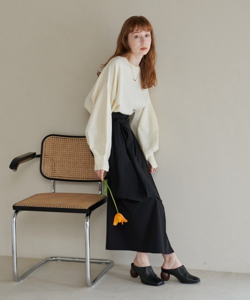 hinari（ヒナリ）の「袖スリットニットプルオーバー（ニット/セーター・レディース・ベージュ/ネイビー/アイボリー/ピンク・FREE）」の10枚目の写真