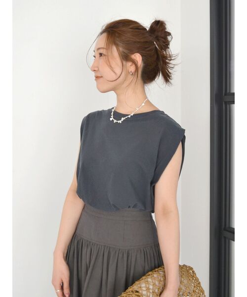 Ungrid（アングリッド）の「ウォッシュカラータンクトップ（タンクトップ・レディース・ピンク/イエロー/オフホワイト/チャコールグレー・FREE）」の3枚目の写真