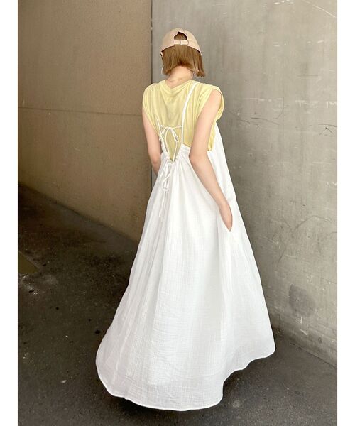 Ungrid（アングリッド）の「ウォッシュカラータンクトップ（タンクトップ・レディース・ピンク/イエロー/オフホワイト/チャコールグレー・FREE）」の7枚目の写真