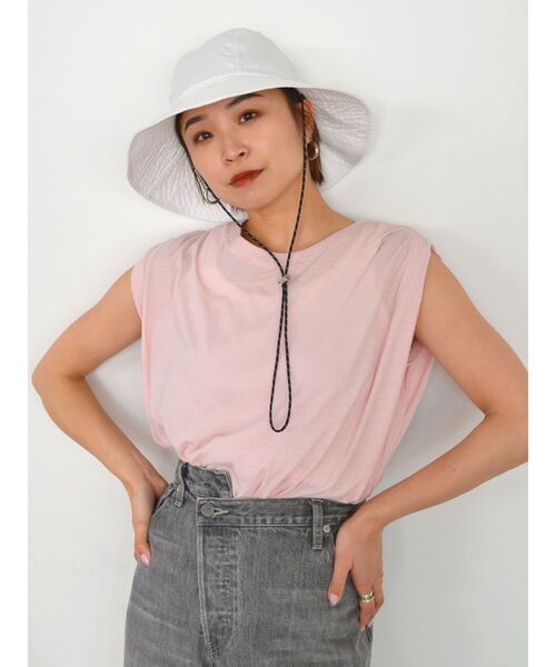 Ungrid（アングリッド）の「ウォッシュカラータンクトップ（タンクトップ・レディース・ピンク/イエロー/オフホワイト/チャコールグレー・FREE）」の8枚目の写真