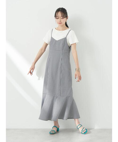 earth music&ecology（アースミュージックアンドエコロジー）の「チェックマーメイドキャミワンピース（ワンピース・レディース・ブラック/グリーン/サックスブルー・FREE）」の22枚目の写真