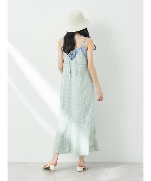 earth music&ecology（アースミュージックアンドエコロジー）の「チェックマーメイドキャミワンピース（ワンピース・レディース・ブラック/グリーン/サックスブルー・FREE）」の14枚目の写真