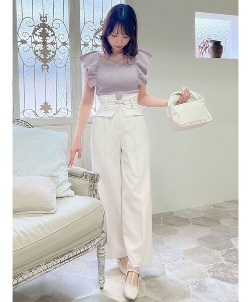 dazzlin（ダズリン）の「クロスラッフルニットトップス（ニット